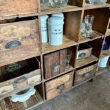 Meuble de métier en bois foncé ☐ 107 x 188 cm