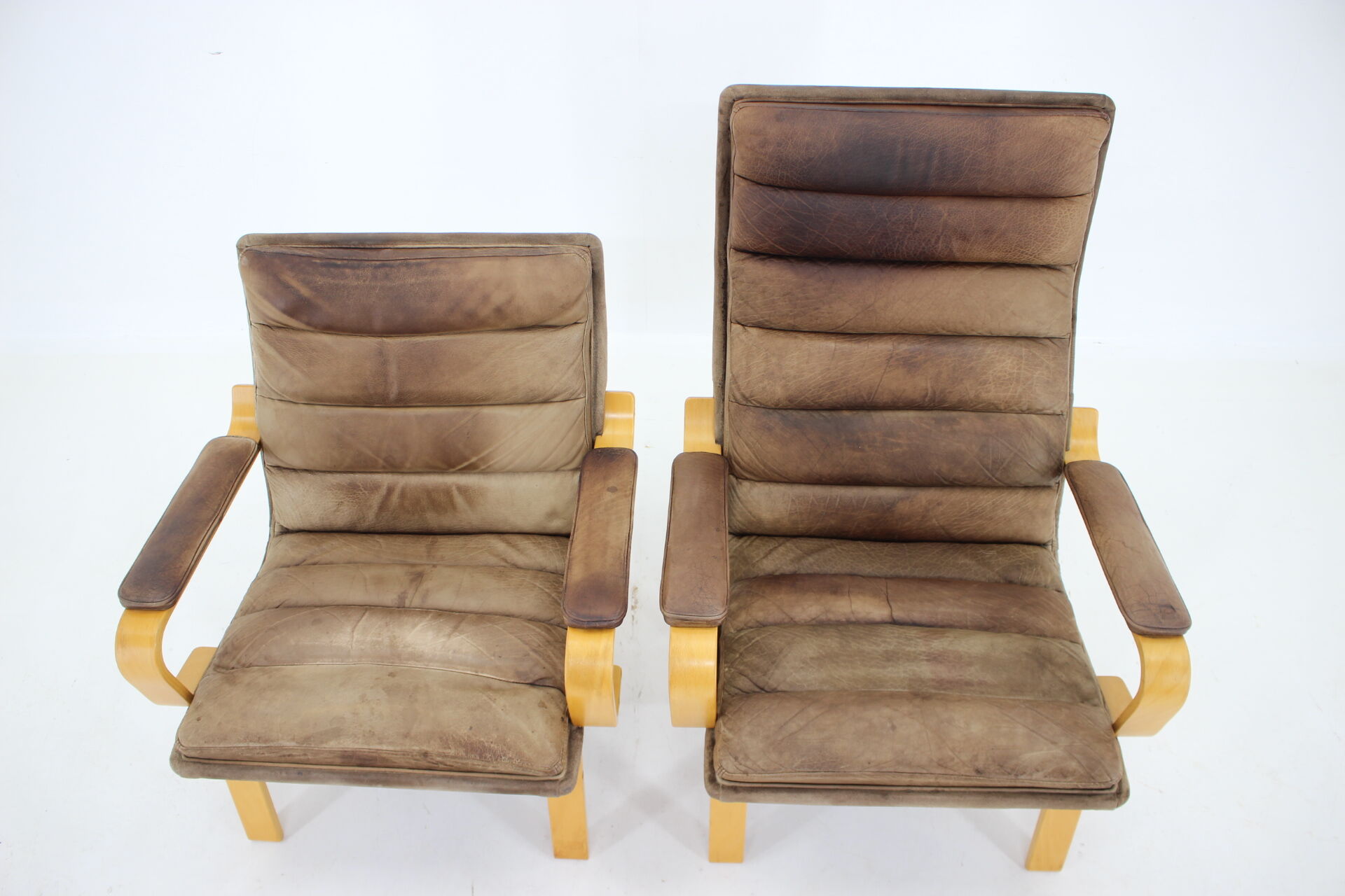 1970s Pair of Yngve Ekström "Contino" Leather Armachair,Sweden
