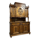 Louis XVI style projection sideboard in carved solid walnut