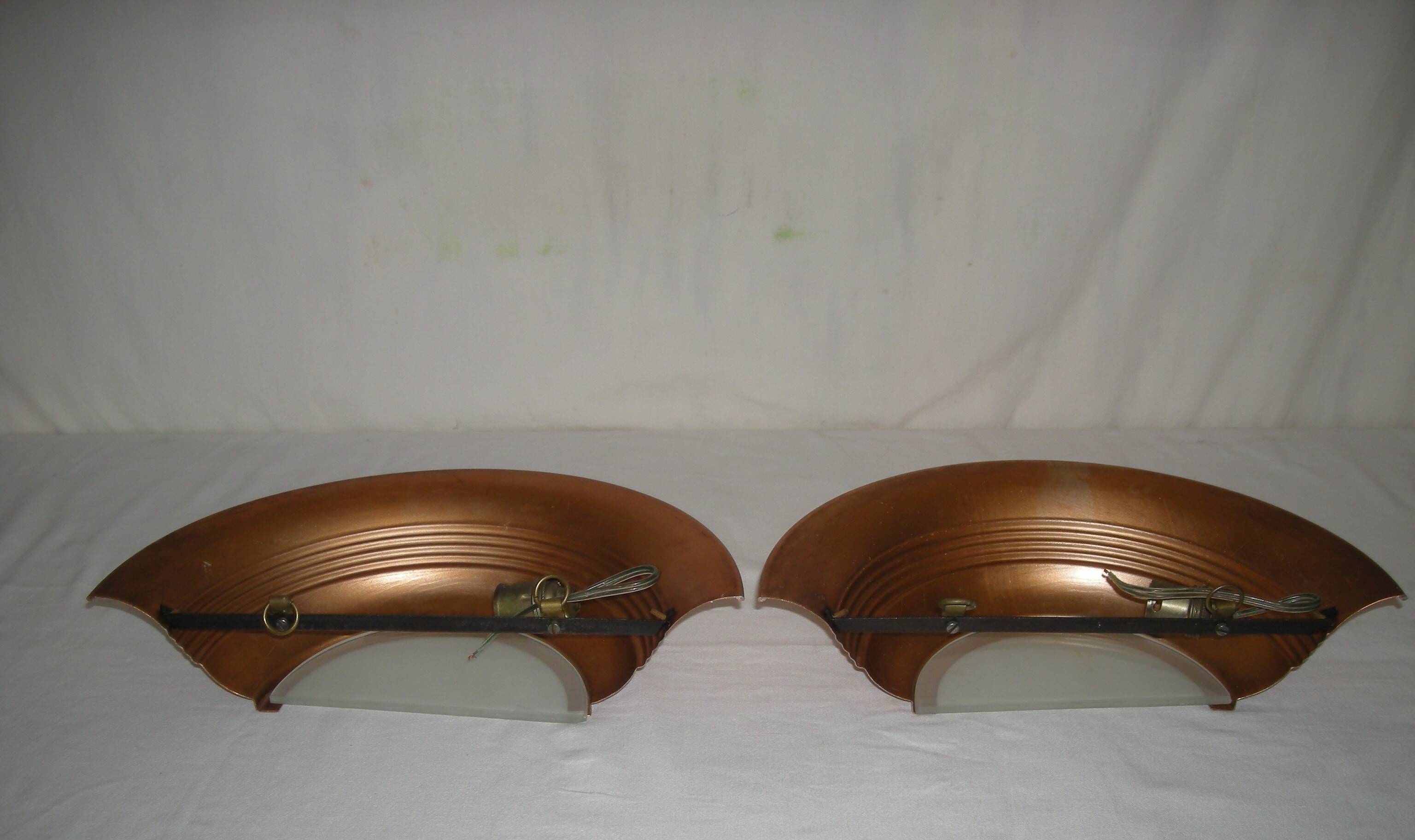 Art Deco half-moon wall lamp from the 1930s