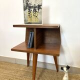 1950s teak tripod bedside table
