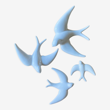 Ceramic swallows, set of 4