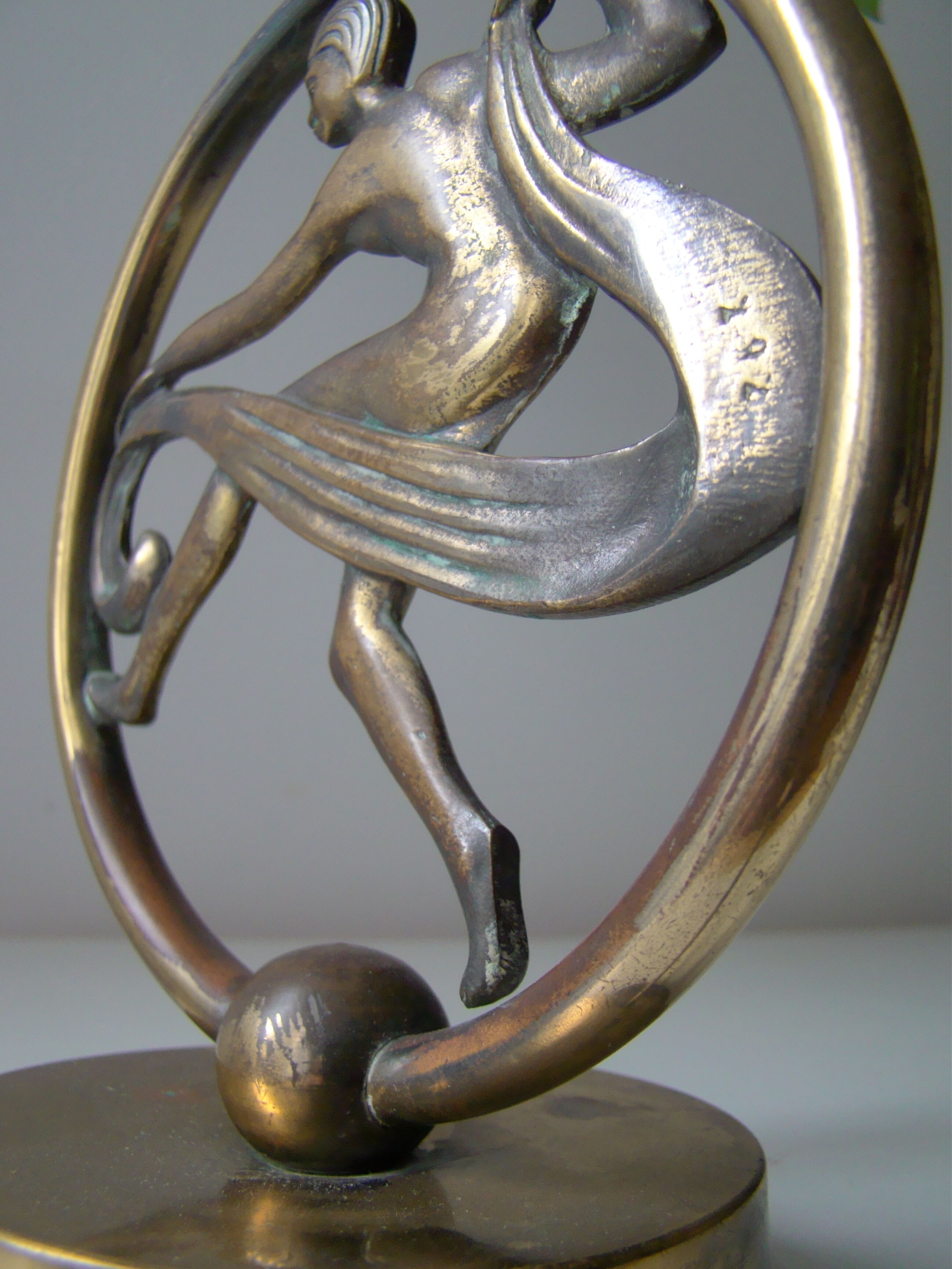 Art Deco golden brass lamp