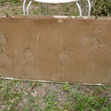 Beveled wall mirror with engravings 40s-50s
