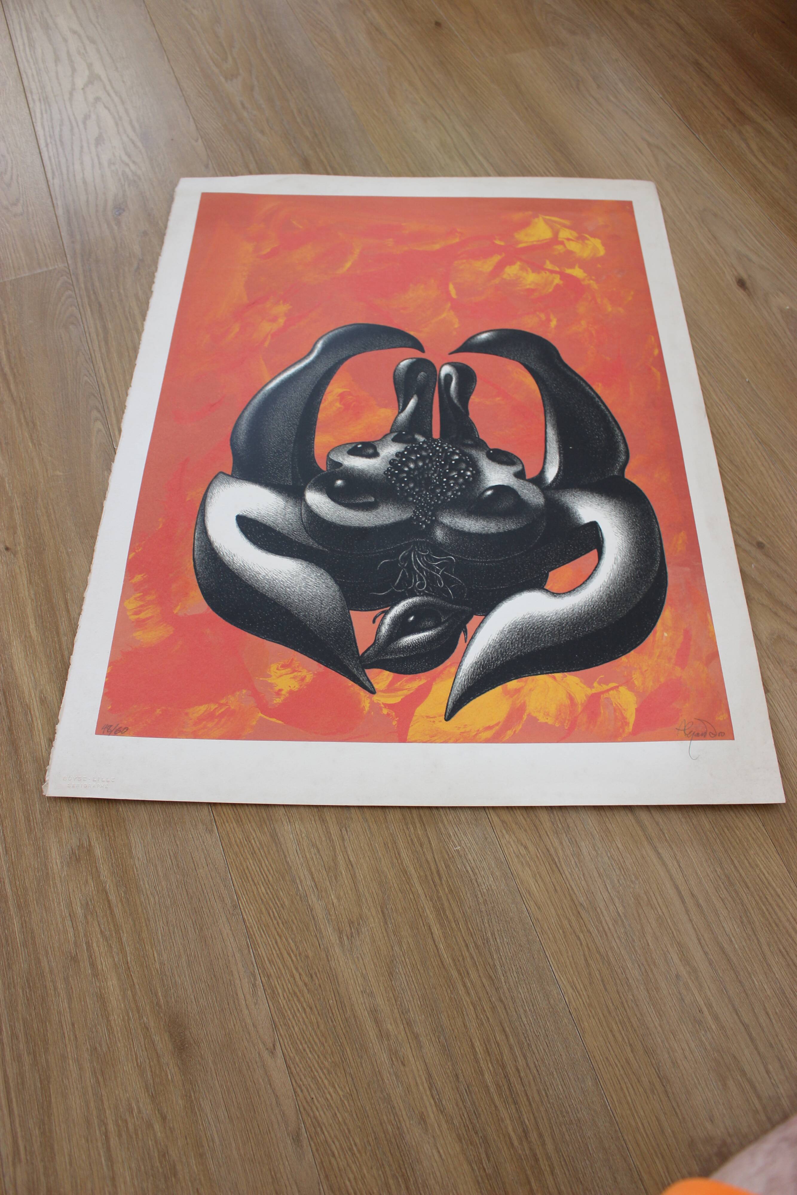 Affiche sérigraphie Mujer de l'artiste ramon alejandro numérotée 48/60