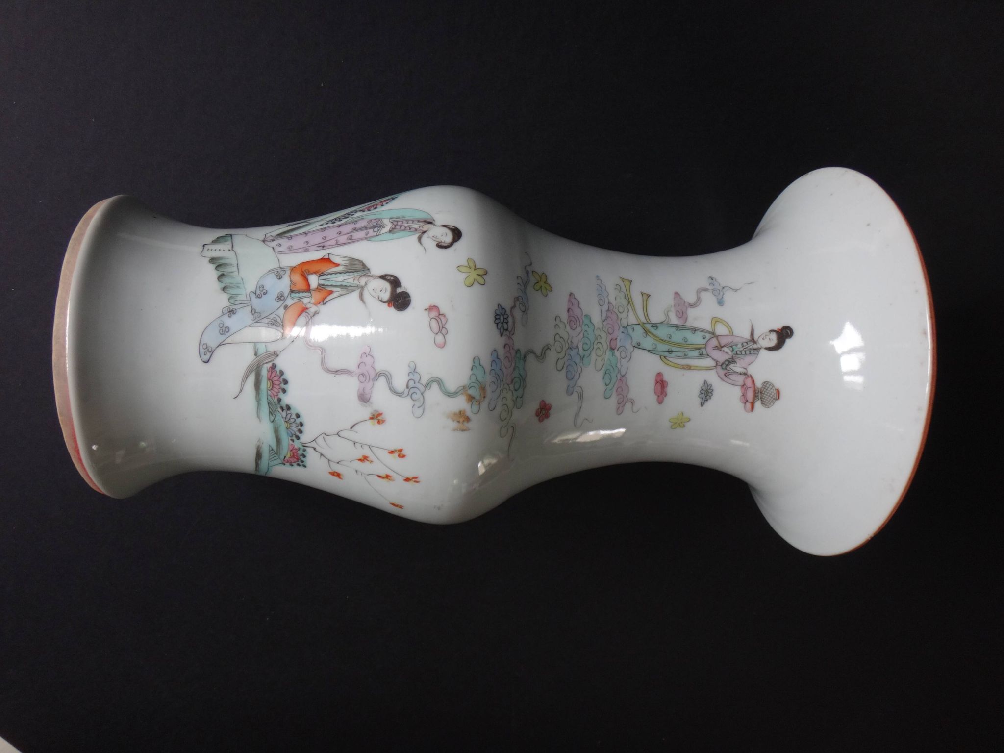 Ancient vase balustre Chinese porcelain china poeme brand Qing XIX