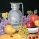 Painting oil on canvas colorful still life vintage