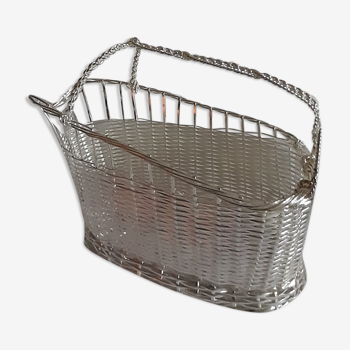 Silver-plated wine basket