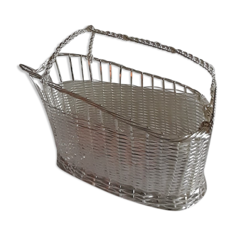 Silver-plated wine basket