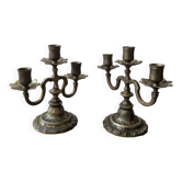 Pair of bronze candlesticks