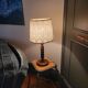 Lampe en bois tourné en spirale 70's