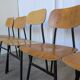 Set of 7 Vintage Industrial School Chairs / STOL Kamnik 1970s Yugoslavia