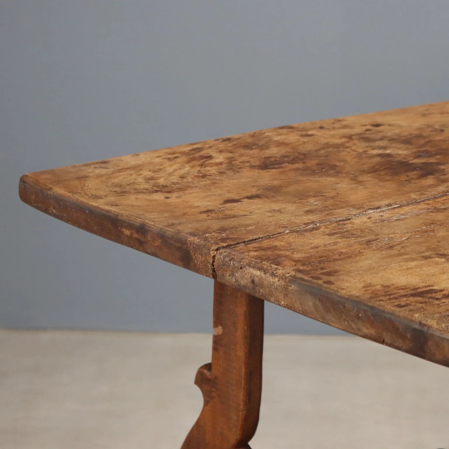 Old refectory table in walnut, Italy, 20th century