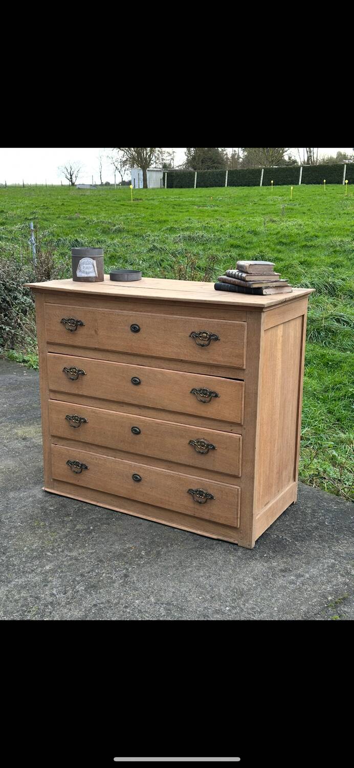 Raw wood chest of drawers