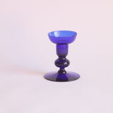 Cobalt blue scandinavian style candle stick, 1960s.