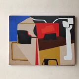 Original abstract art on stretched canvas 100X80cm by Bodasca
