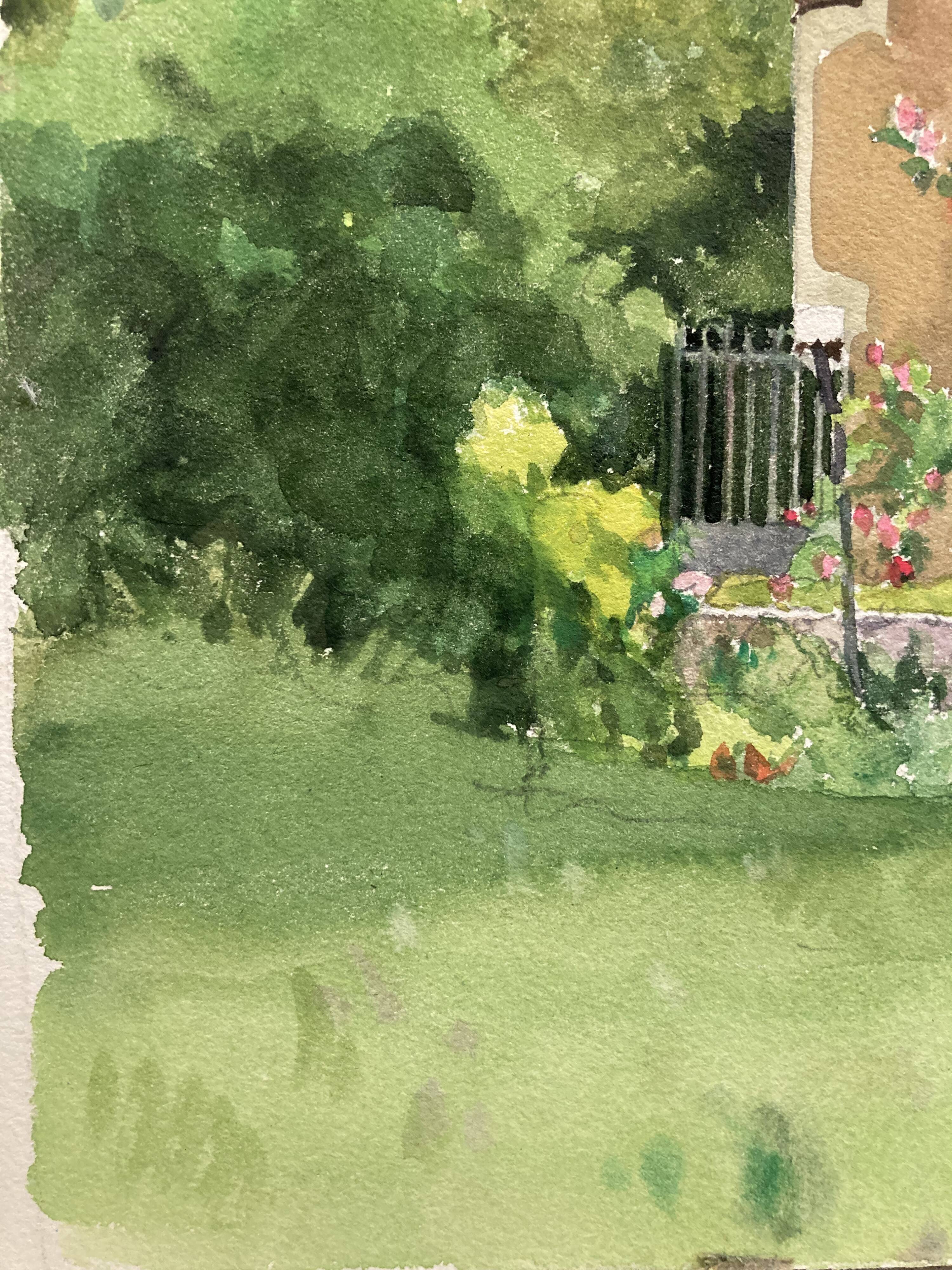 Vintage turret watercolor signed