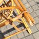 Vintage balcony garden furniture armchairs and table bamboo and rattan 1960
