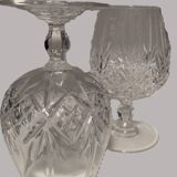2 crystal cognac glasses