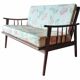 Vintage Scandinavian bench in solid beech from the 1950s with tapered legs.
