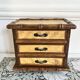 Vintage bamboo 3-drawer chest of drawers jewelry box