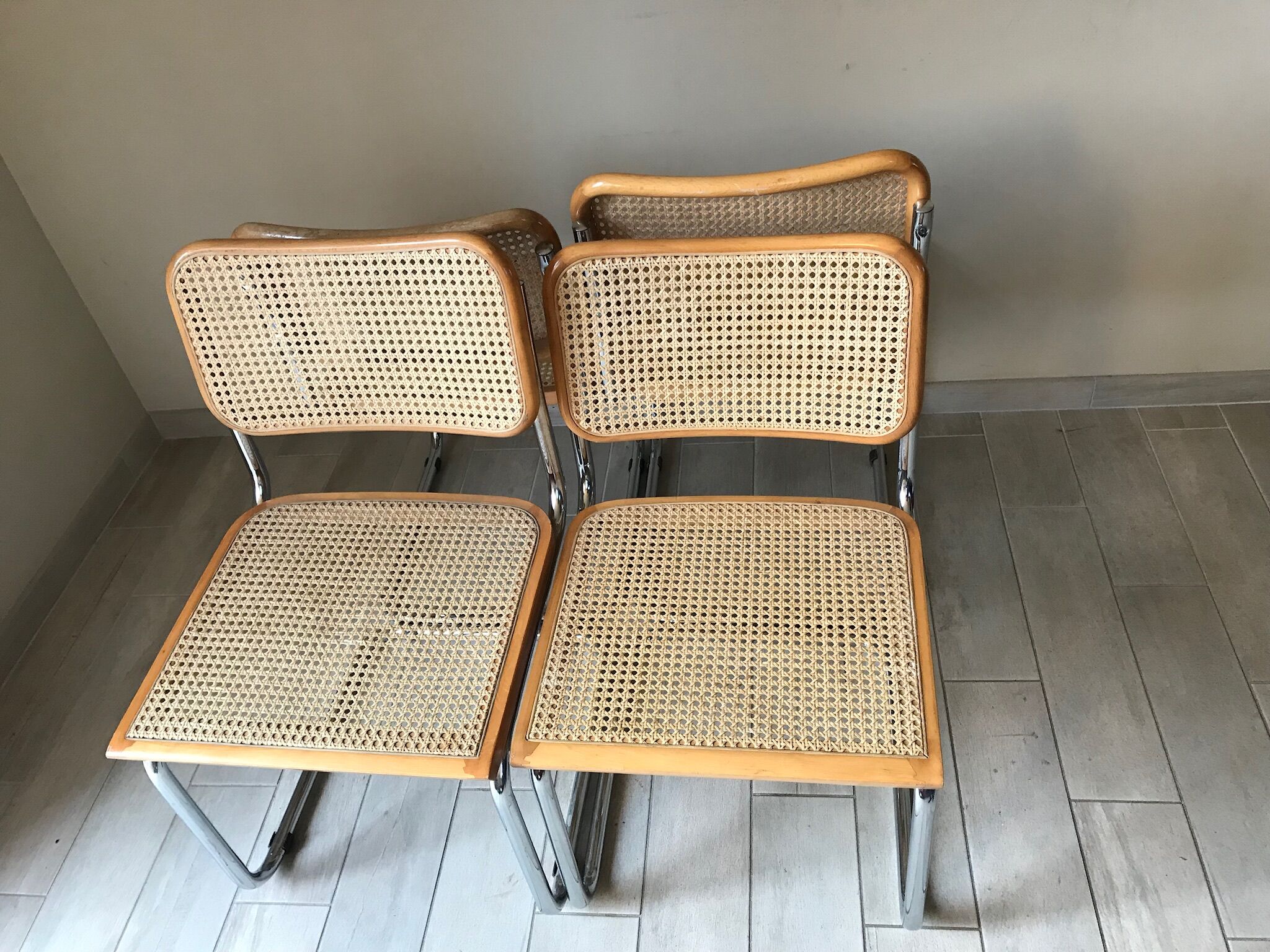 4 chairs Cesca b32 by Marcel Breuer