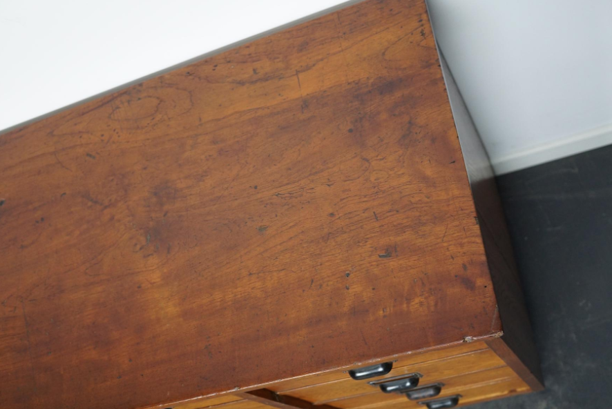 German apothecary cabinet in oak, mid-twentieth century