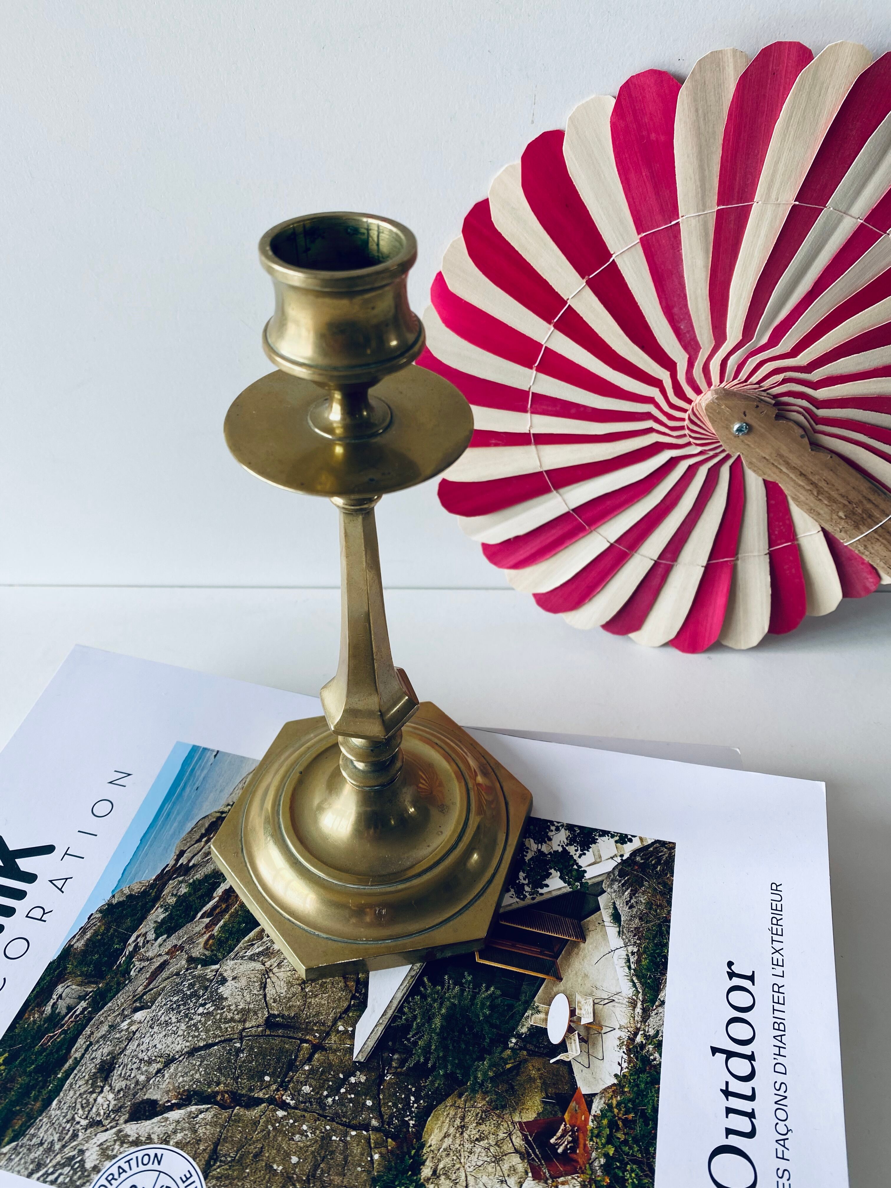 Antique bronze candle holder