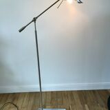 Lampadaire en alu brossé pivotant années 70