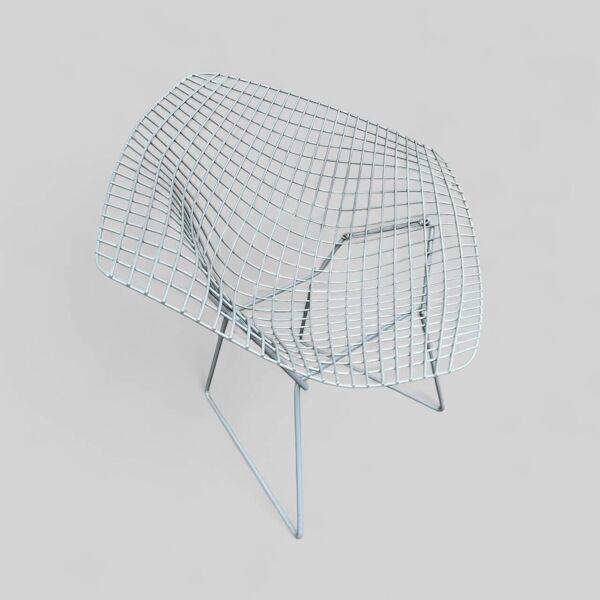 Chaise Diamond en rilsan gris (rare) par Harry Bertoia pour Knoll