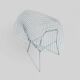 Chaise Diamond en rilsan gris (rare) par Harry Bertoia pour Knoll