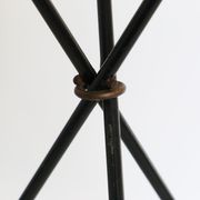 Black and yellow enamelled metal table, vintage, African Antelope motif, 1960