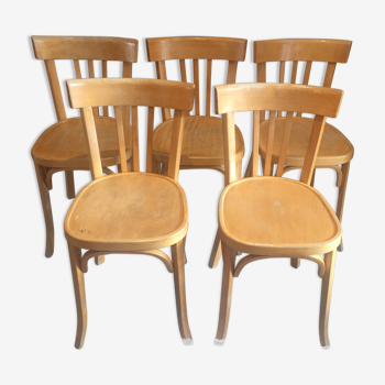 Baumann 5-chair set, stamped model