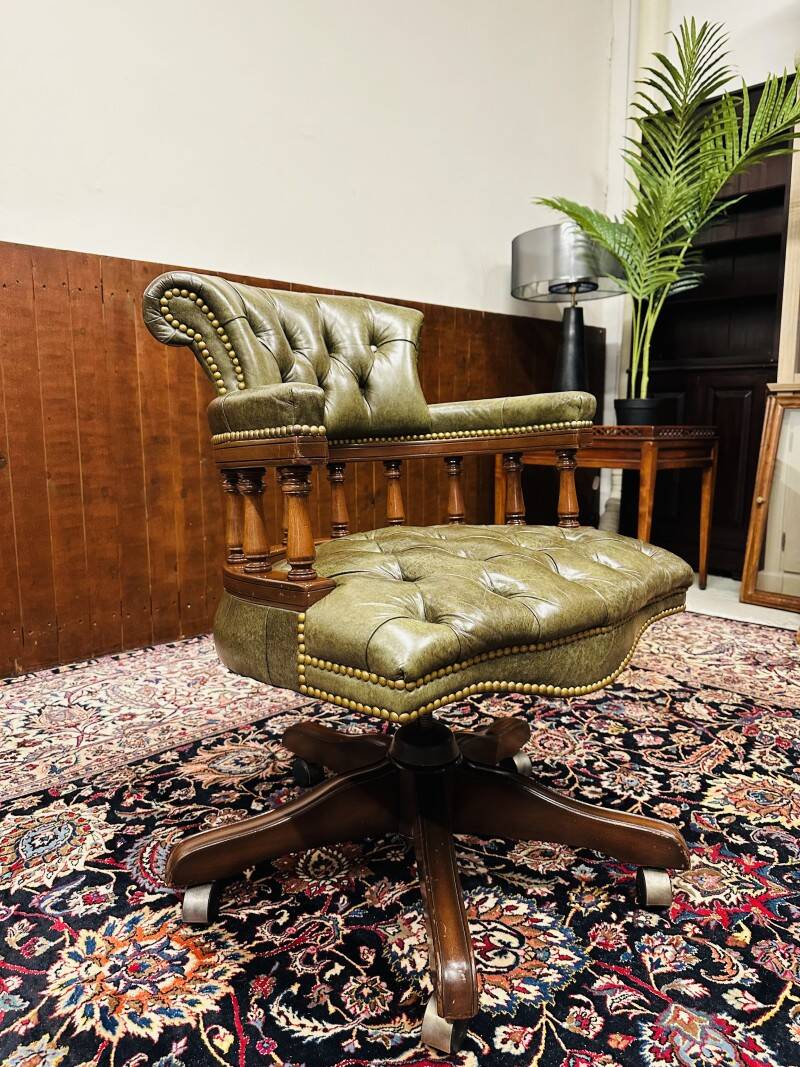 Chaise de bureau Captain Chair Chesterfield Chaise de bureau Vert olive