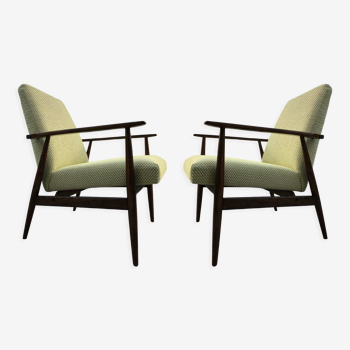 Set of two olive armchairs by Henryk Lis, Europe, 1960s