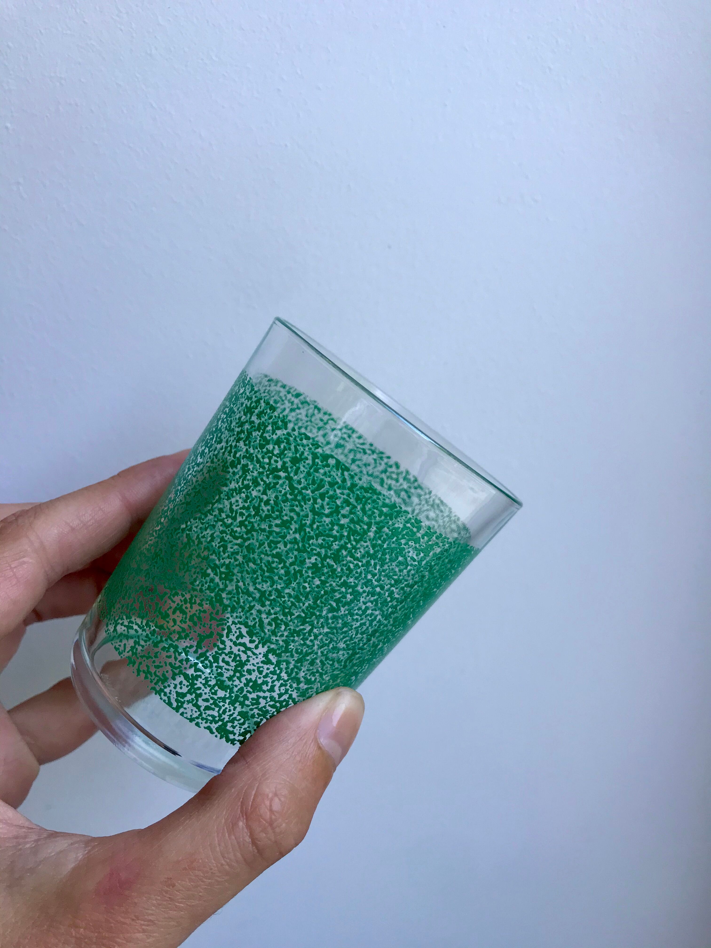 Set of 8 colored water glasses 70s