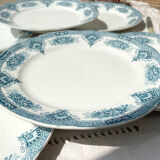 6 vintage flat plates iron earth onnaing model "spring"
