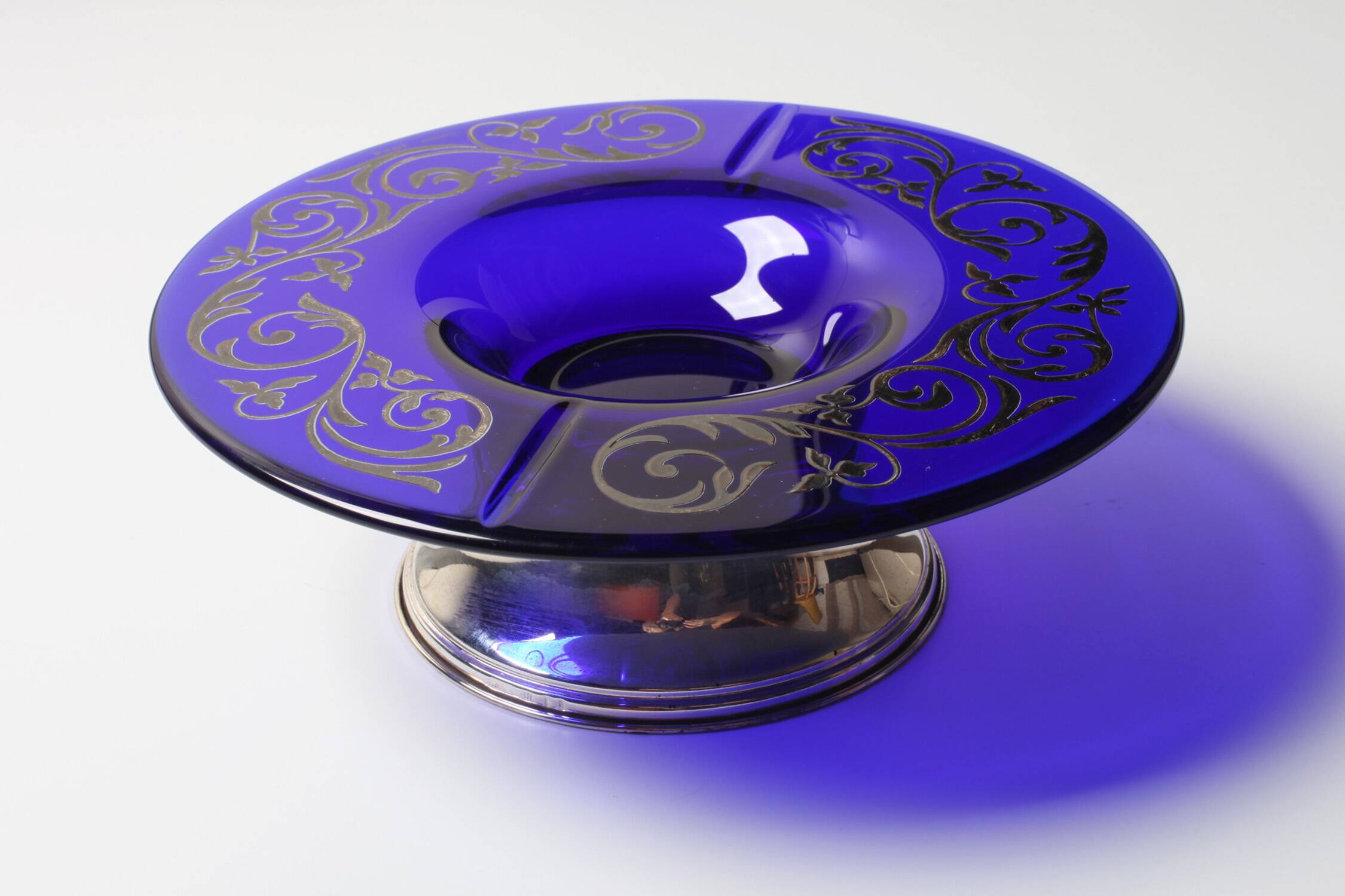 Blue Crystal and Silver Bowl / Fani Argento / Florence / Italy / 1930s