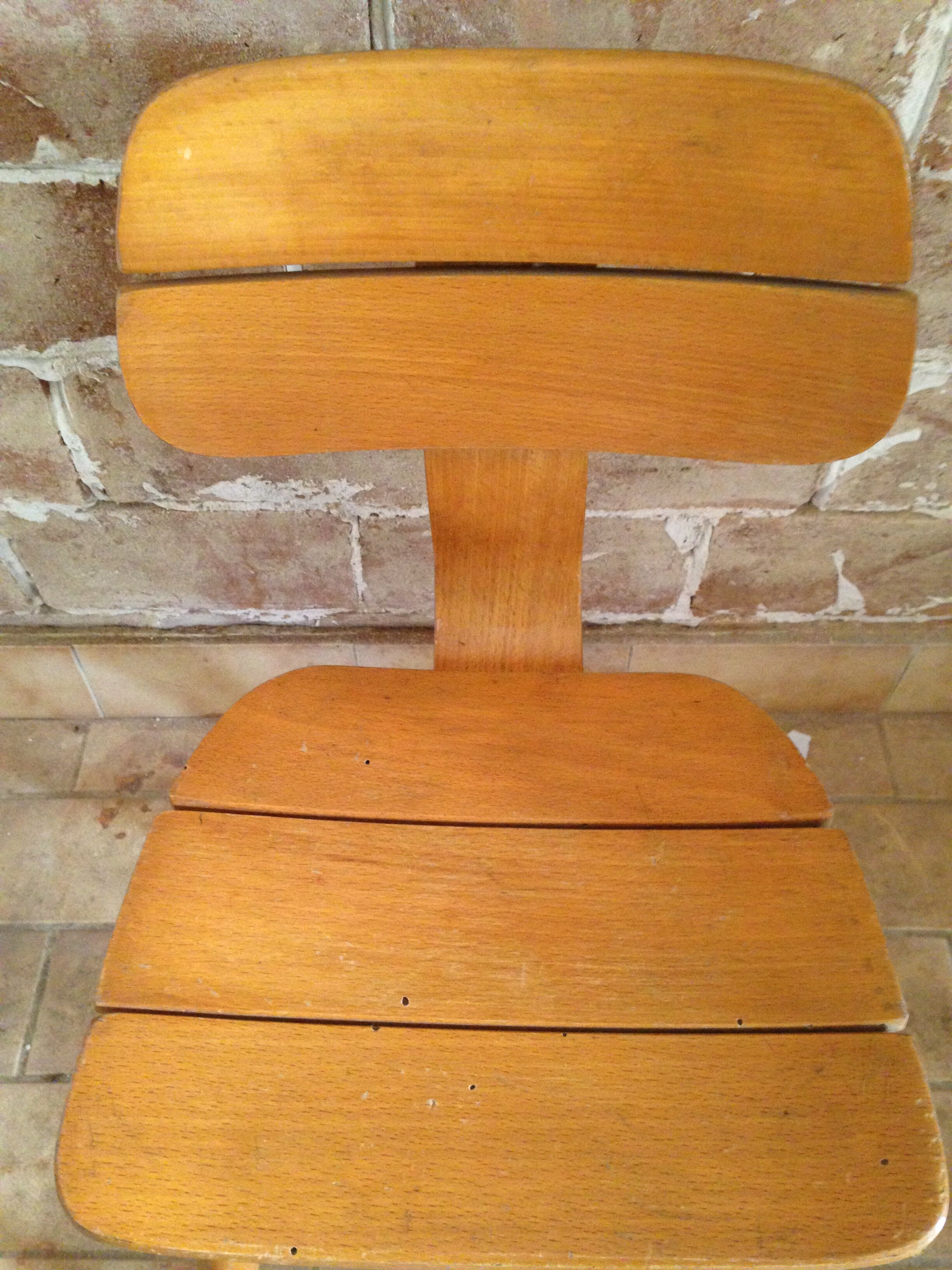 Children's chair Baumann a blades and curved wood Edition 1956