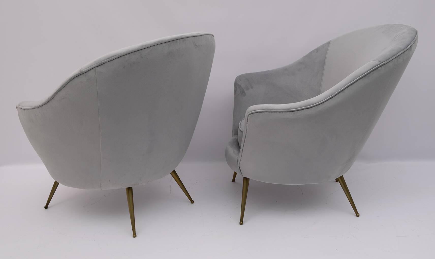 Canapé courbé et deux fauteuils italiens de style mid-century moderne de Federico Munari, 50