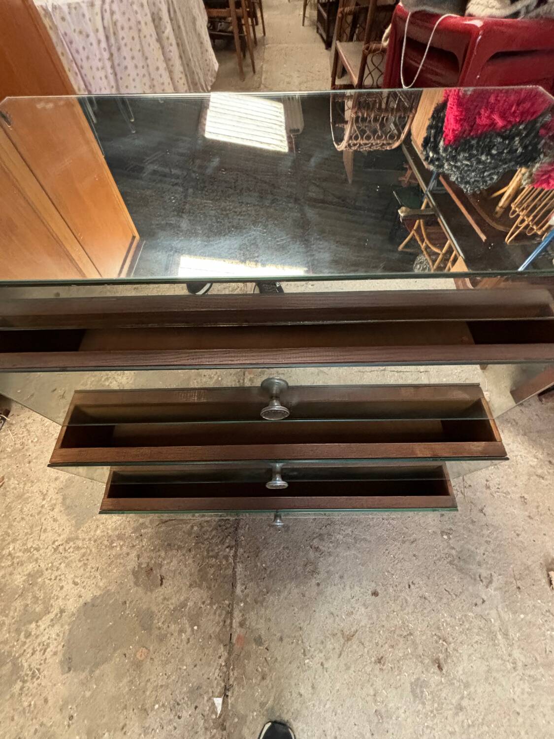 Art deco mirrored chest of drawers