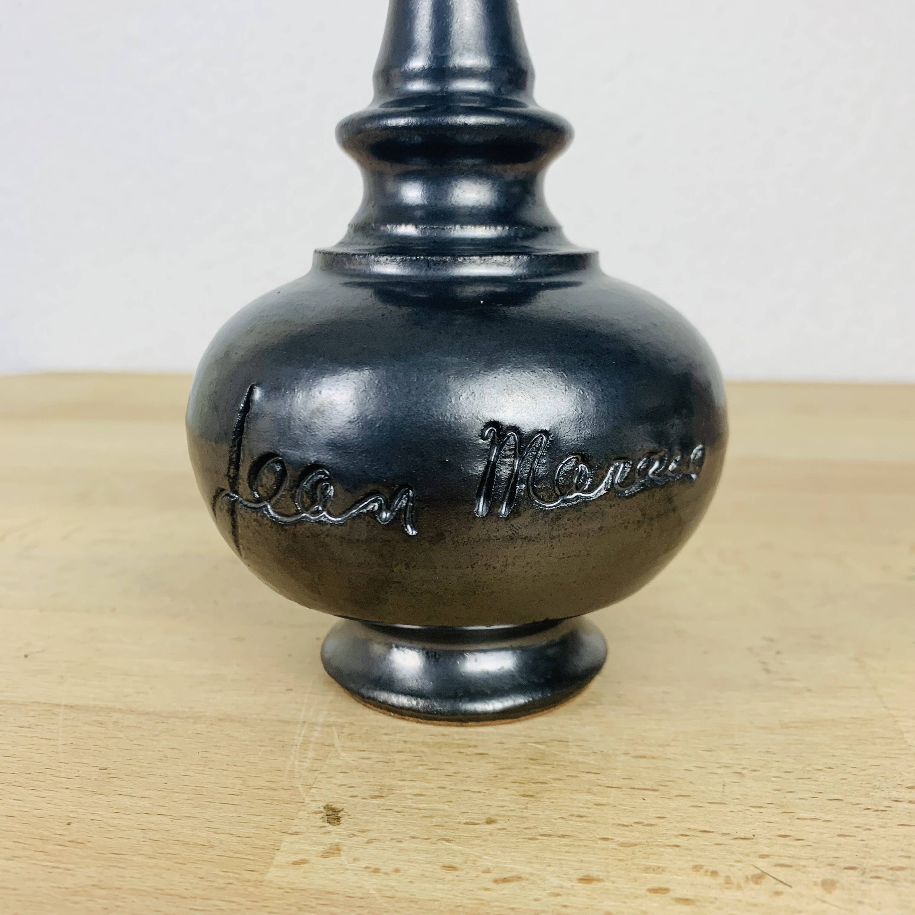Jean Marais black ceramic vase
