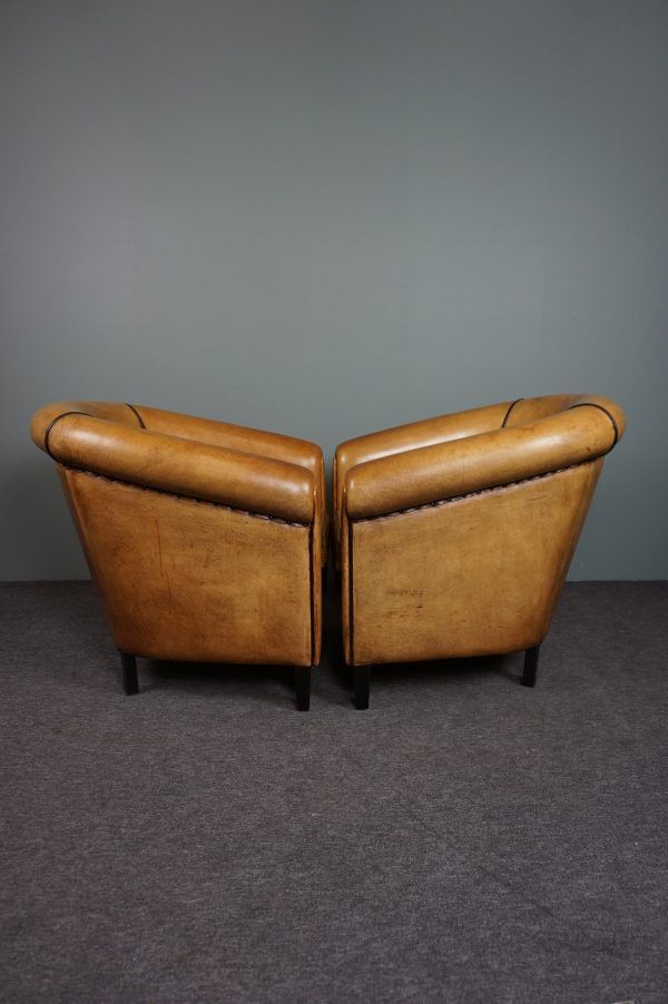 Set of 2 club chairs in sheepskin, York model