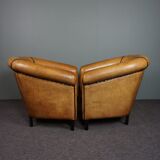 Set of 2 club chairs in sheepskin, York model
