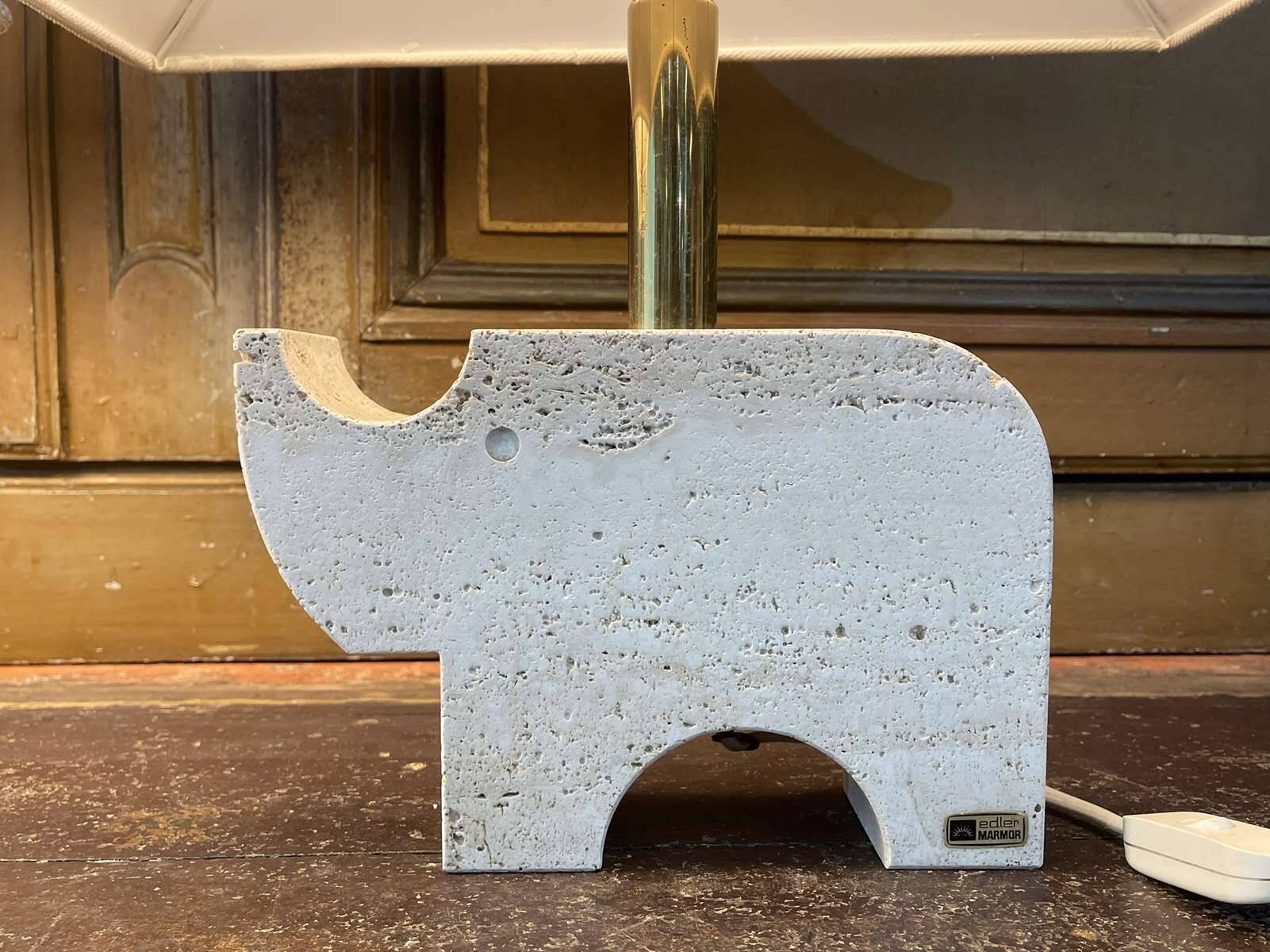 Pair of Italian lamps in travertine by Fratelli Mannelli