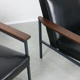 Vintage black bauhaus lounge armchair, 70s