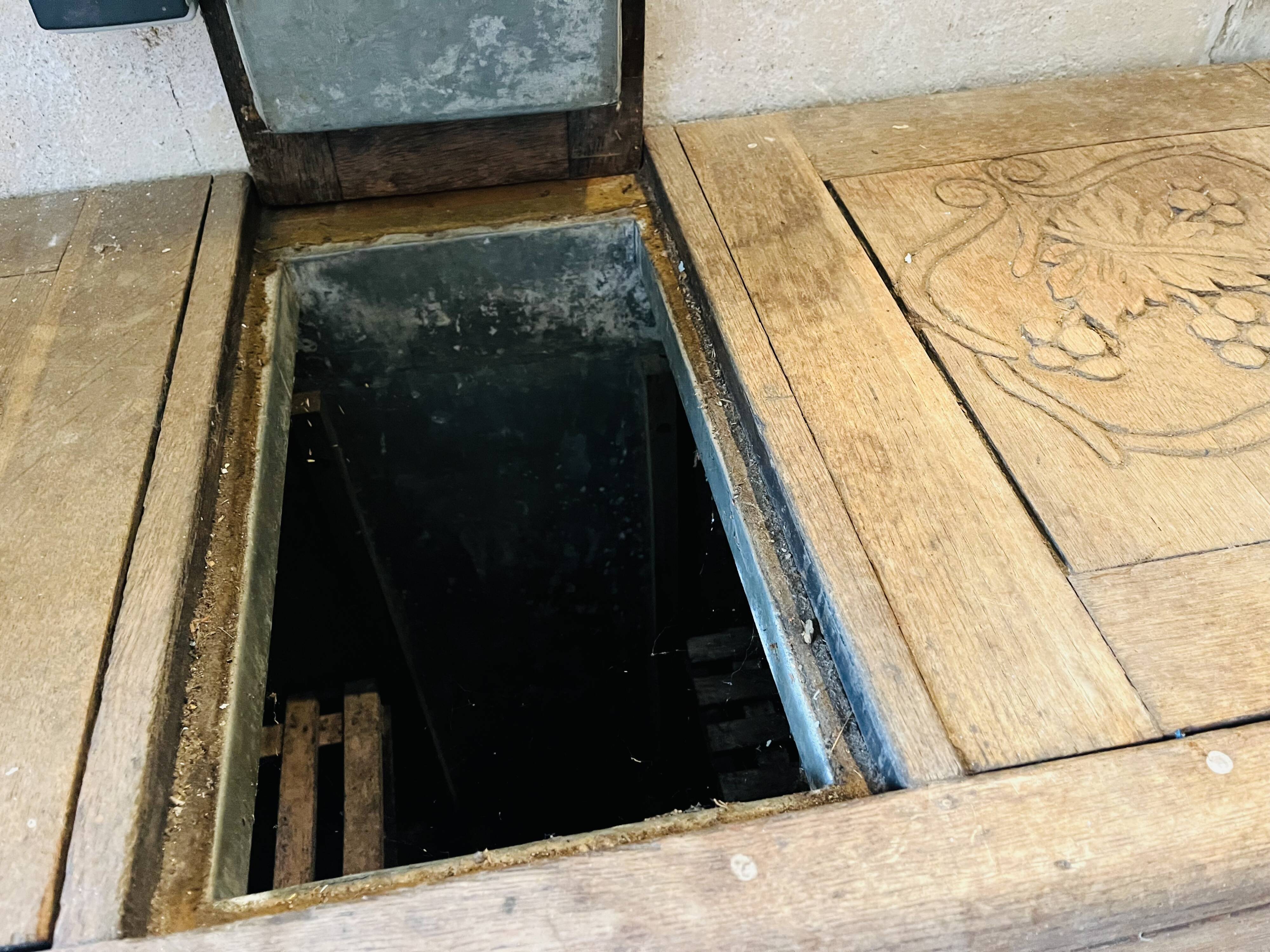 Old wooden refrigerator