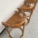Set of 4 Allmimö stools in solid oak