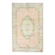 Soft Peach Muted Wool Vintage Rug For Home Decor, 184x292 Cm