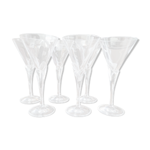 Lot de 6 verres à vin blanc vintage